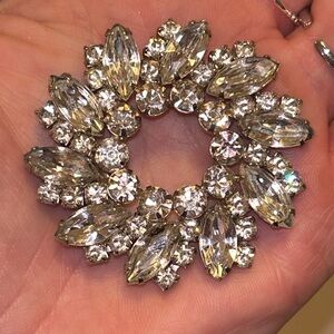 Sparkling Prong Set Crystal Floral Brooch